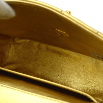 Chanel 1994 Gold Lambskin Micro Classic Flap Handbag