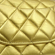 CHANEL 1994 Gold Lambskin Top Handle Bag Micro