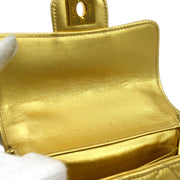 CHANEL 1994 Gold Lambskin Top Handle Bag Micro