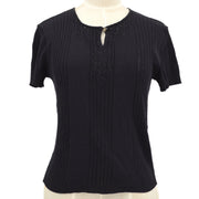 CHANEL 2002 cut-out detailing knitted blouse #38