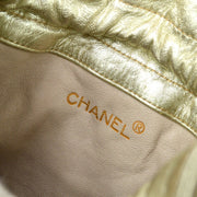 Chanel 1989-1991 Gold Lambskin Drawstring Bucket Bag