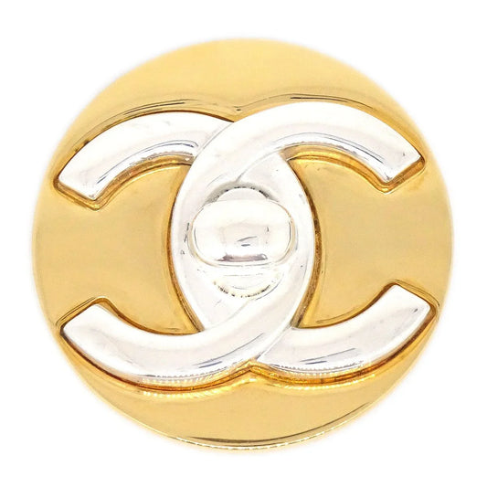 Chanel 1997 Silver & Gold CC Turnlock Brooch