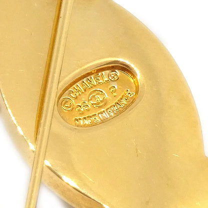 CHANEL 1996 CC Turnlock Brooch Gold Large