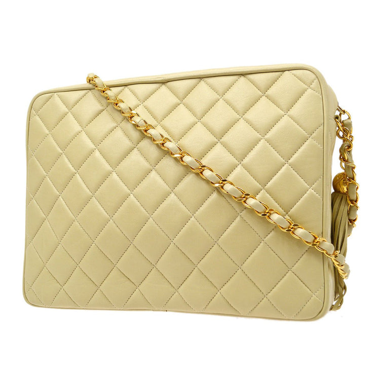 Chanel Vintage Chanel Dark Yellow Caviar Quilted Leather Shoulder Bag