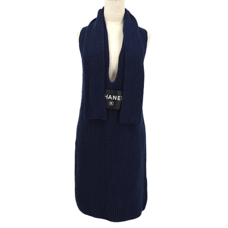 CHANEL 2008 logo patch knitted dress #40