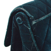 CHANEL 1997-1999 Green Velvet Flap Shoulder Bag