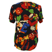 Chanel Spring 1992 Floral-print short sleeve Top