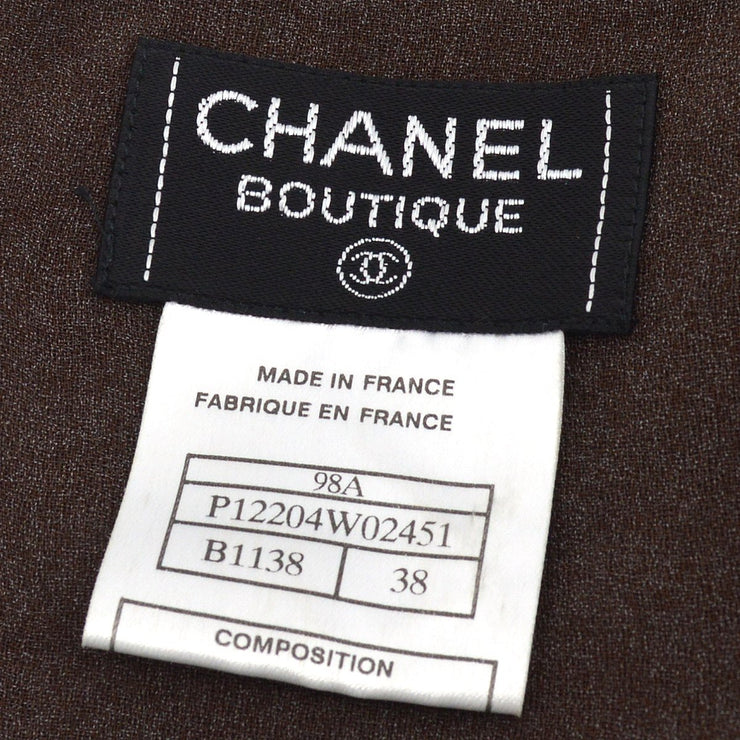 CHANEL 1998 Fall logo-lettering lace top and cardigan set #38