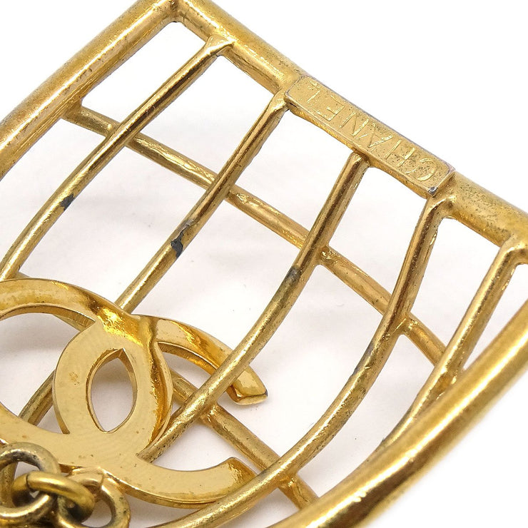 CHANEL 1993 Birdcage Earrings Clip-On Gold