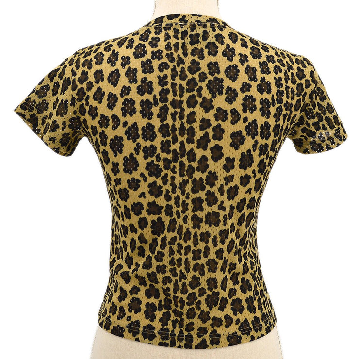 フェンディ80年代Leopard V-NeckTシャツ＃40