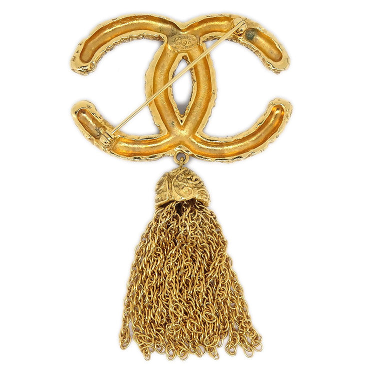 Chanel 1993 Florentine Filigree Tassel Brooch Large