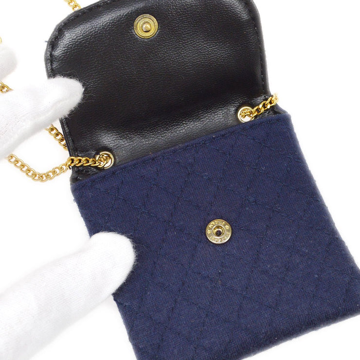 CHANEL Micro Pouch Necklace Navy Cotton – AMORE Vintage Tokyo