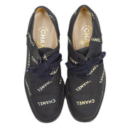 CHANEL 1992 Black Canvas Oxford Shoes #37 1/2
