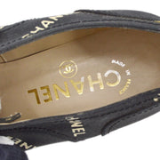 CHANEL 1992 Black Canvas Oxford Shoes #37 1/2