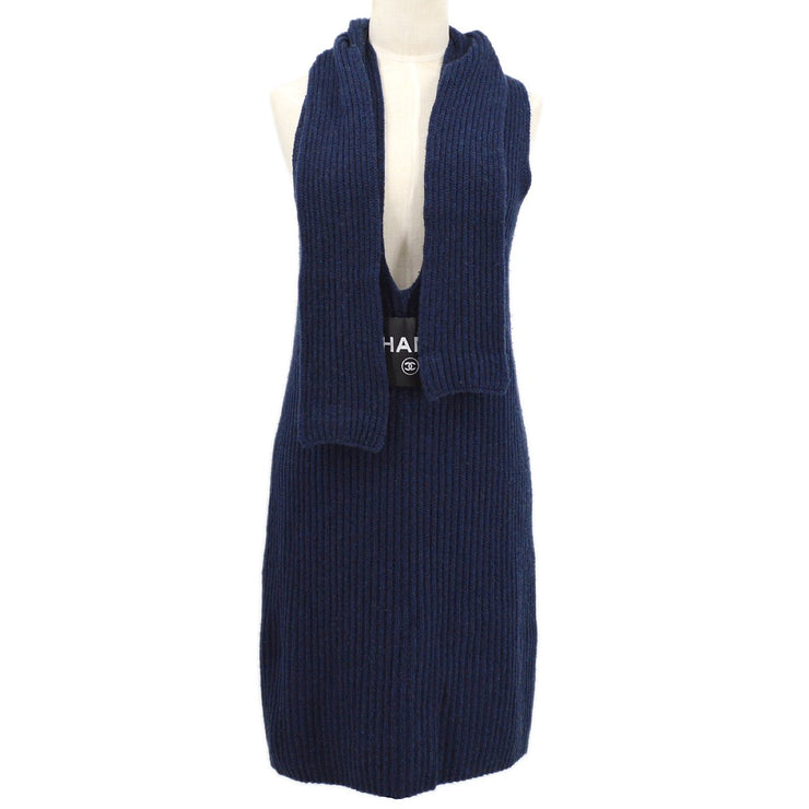 Chanel 2008 logo patch knitted dress #36