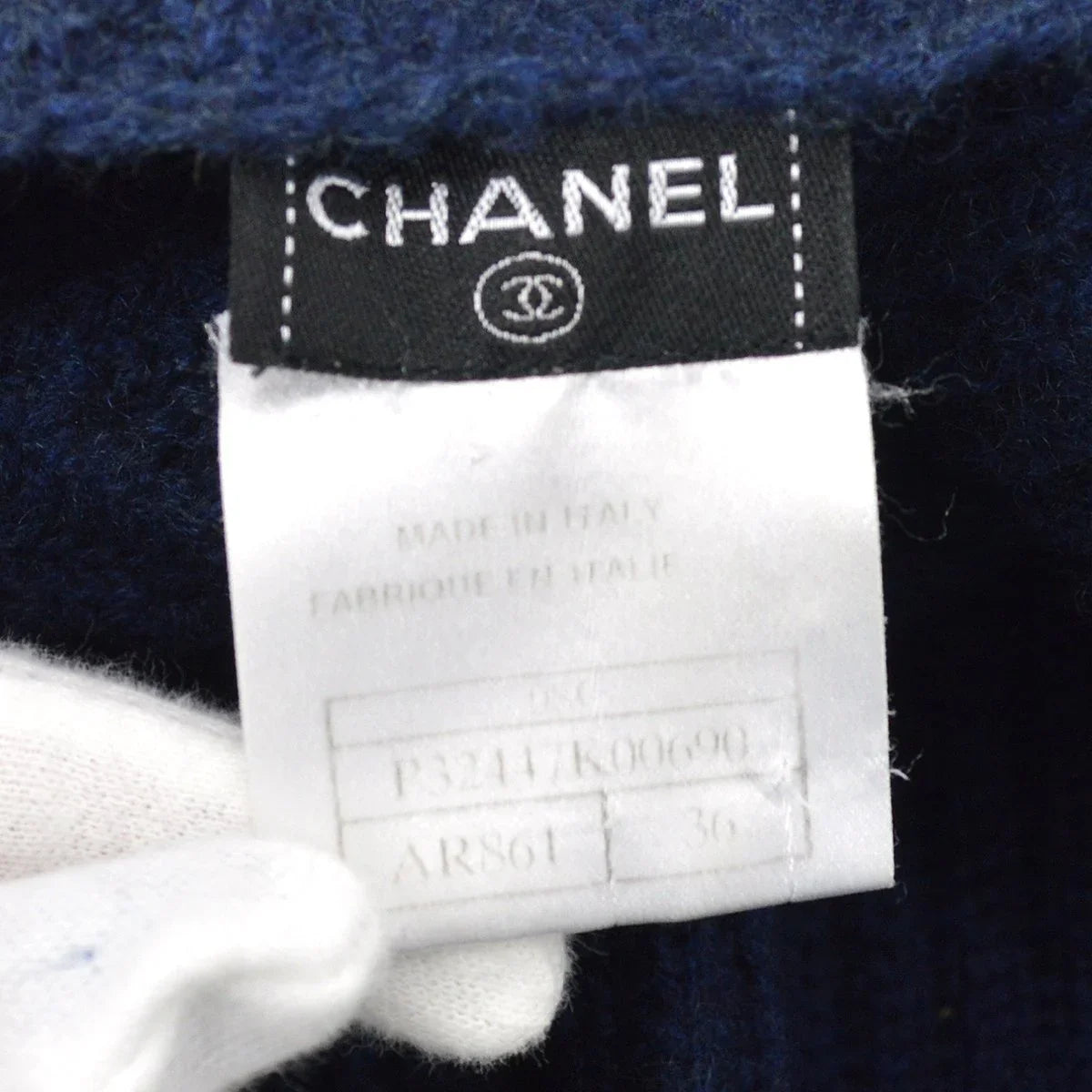 Chanel 2008 logo patch knitted dress #36