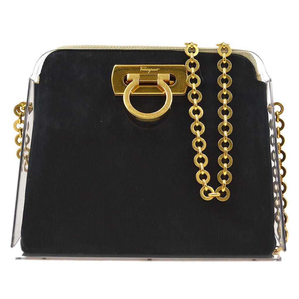 Salvatore Ferragamo Gancini Crossbody Handbag Shoulderbag Black Vintage Old  eyft2n