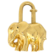 HERMES 1988 Limited Elephant Cadena Lock Bag Charm Gold Small Good