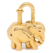 HERMES 1988 Limited Elephant Cadena Lock Bag Charm Gold Small Good