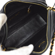 CHANEL 1994-1996 Black Satin Diamond Camera Bag Mini