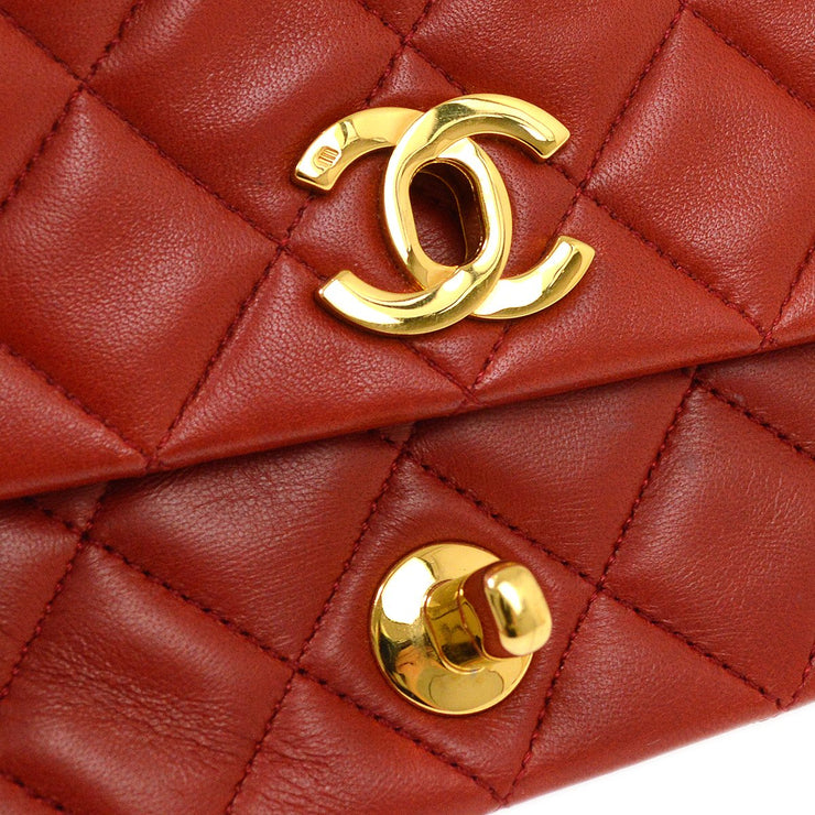 CHANEL 1989-1991 Red Lambskin Turnlock Full Flap Small – AMORE