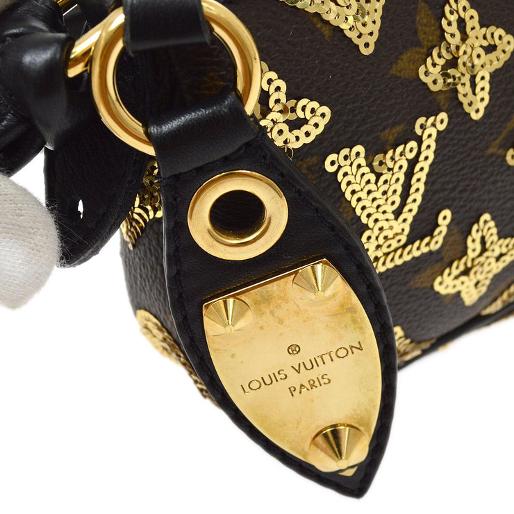 Louis Vuitton Gold sequins monogram eclipse mini pochette wristlet