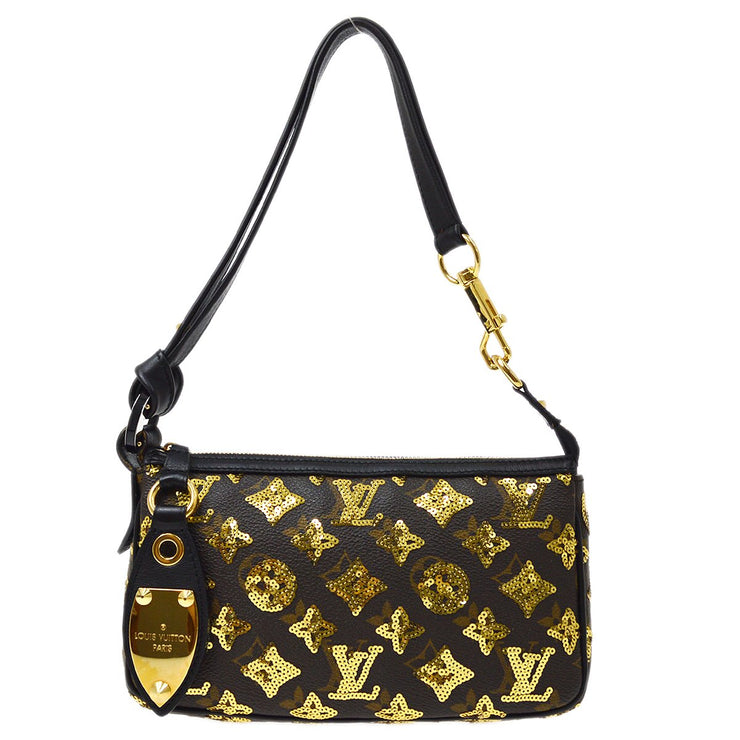 Louis Vuitton Gold Monogram Eclipse Sequin Pochette Accessoires Bag-  Limited Edition