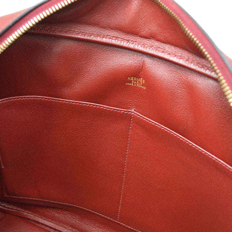 Hermes 20cm Rouge Vif Ostrich Plume Bag - Yoogi's Closet