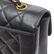 CHANEL 1997-1999 Black Caviar Tall Diana Medium