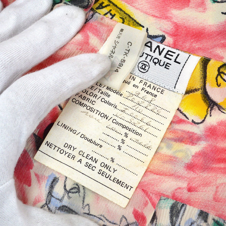Chanel Spring 1994 aeroplane-print silk shirt dress #40