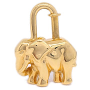 HERMES 1988 Limited Elephant Cadena Lock Bag Charm Gold Small Good