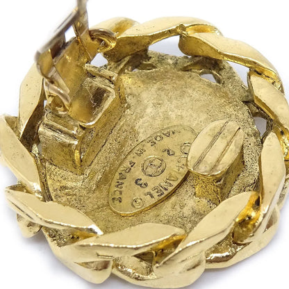 Chanel 1988 Crystal & Gold CC Earrings 23