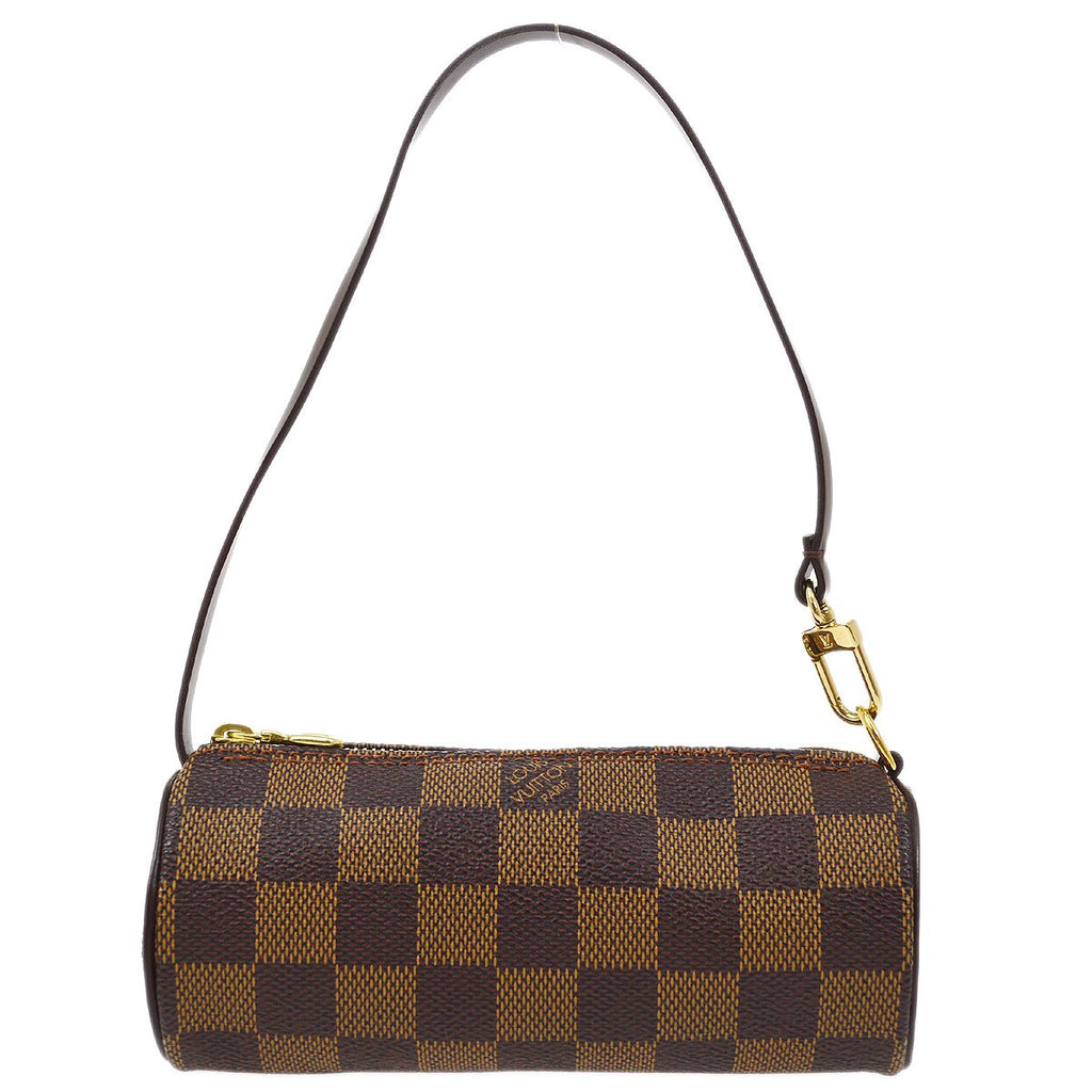 Louis Vuitton Papillon Attached Pouch Handbag Purse Damier Ebene