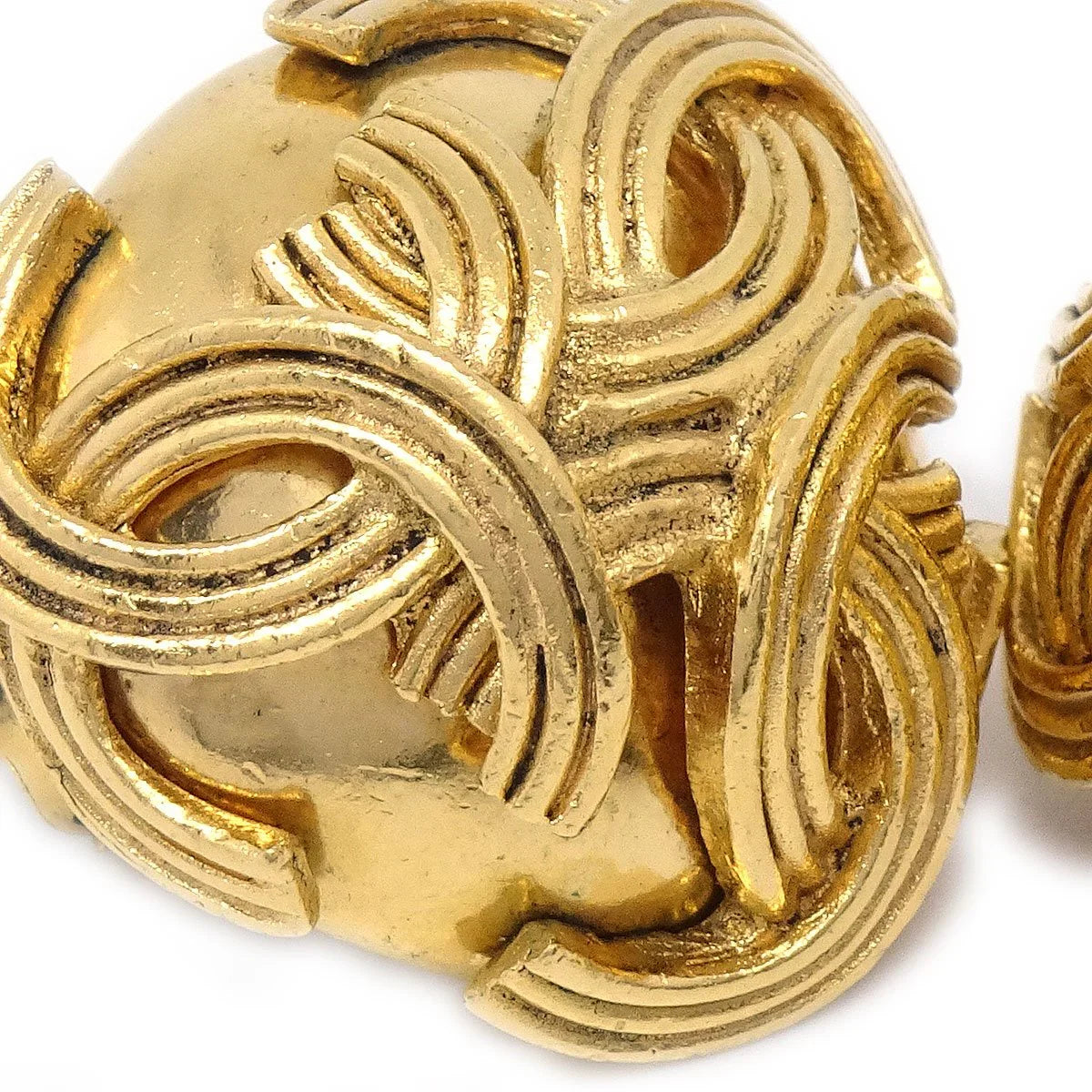 Chanel Triple CC Logo Clip-On Earrings Gold 94A