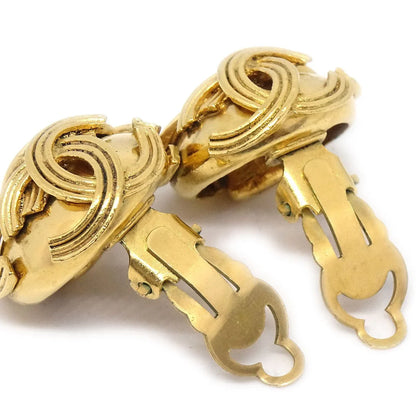 Chanel Triple CC Logo Clip-On Earrings Gold 94A