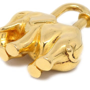 HERMES 1988 Limited Elephant Cadena Lock Bag Charm Gold Small Good