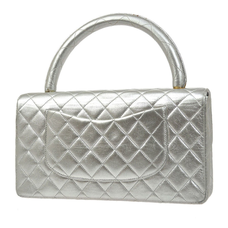 silver chanel bag with handle