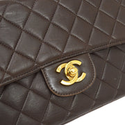 CHANEL 1994 Classic Flap Handbag Medium Brown Lambskin