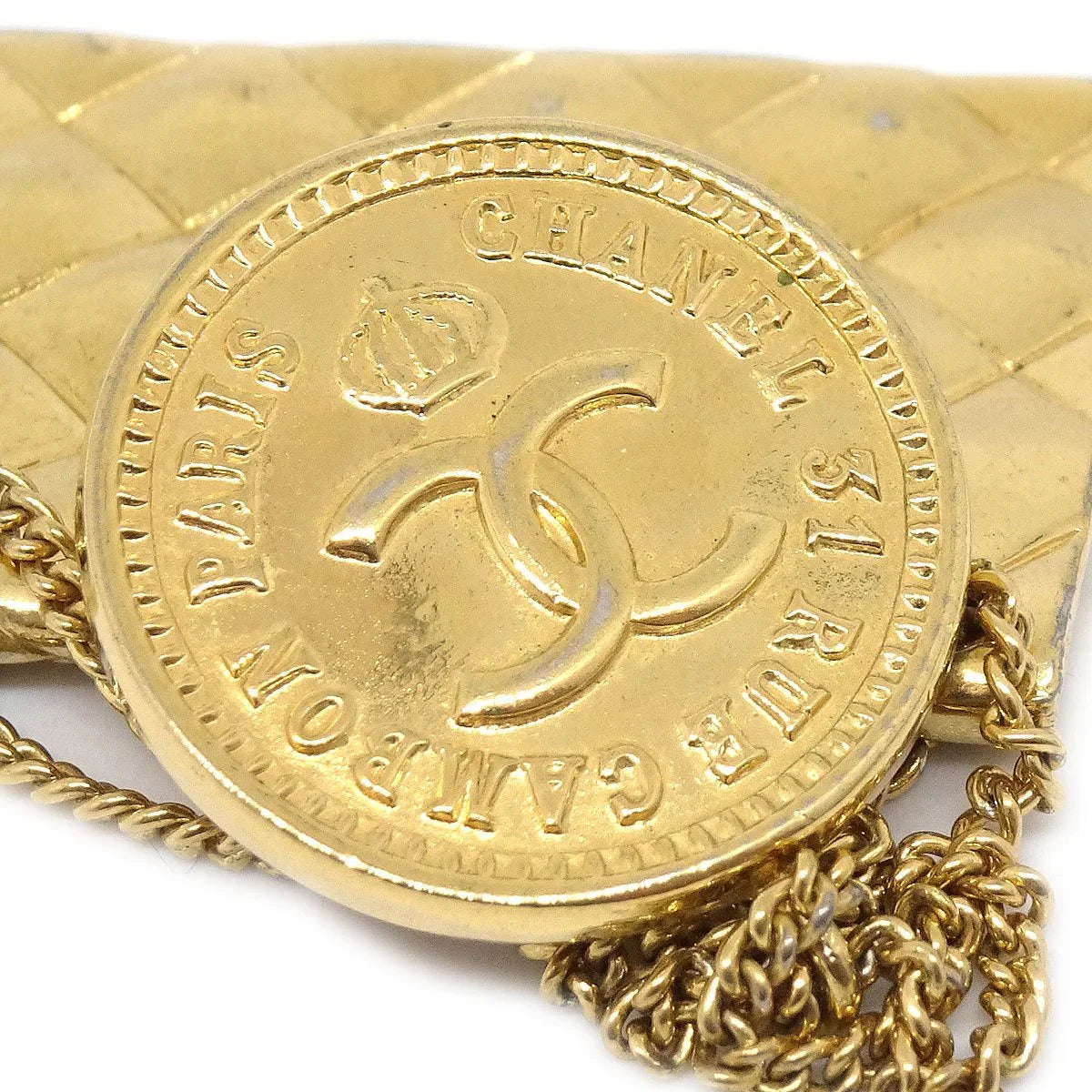 CHANEL 1996 Bag Brooch 24k Gold plate