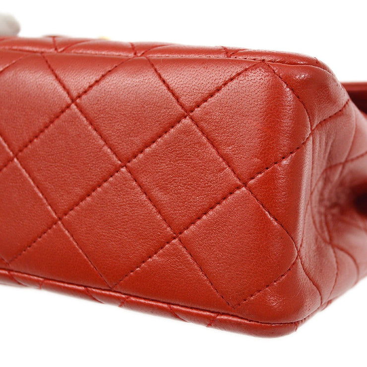 Chanel 1986-1988红色小羊皮缝圆圈CC襟翼介质