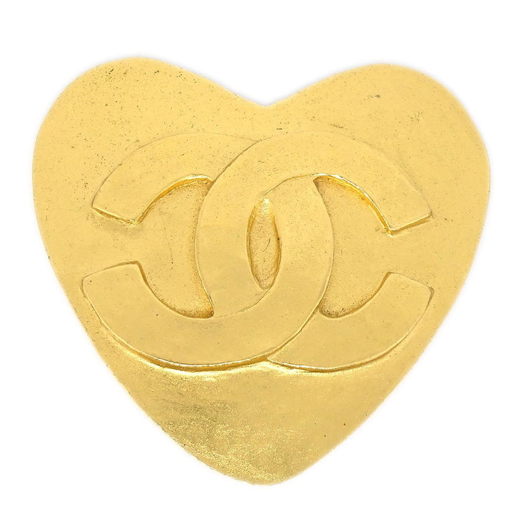 CHANEL 1995 Heart Brooch Gold 95P