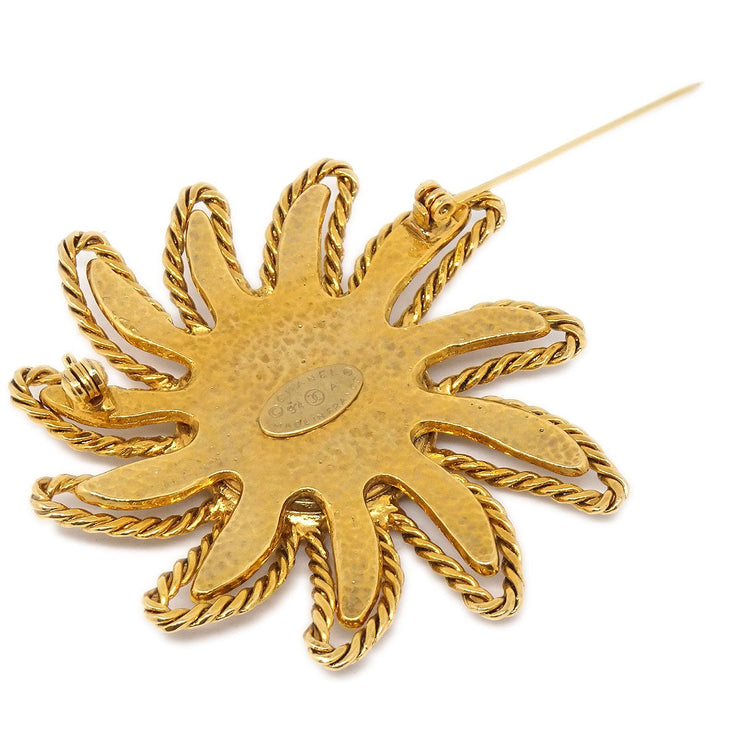 CHANEL 1994 Sun Brooch Gold 94A