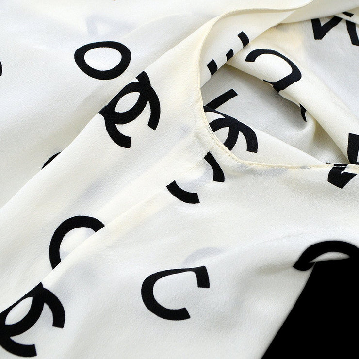 CHANEL 1997 logo-lettering silk vest #38