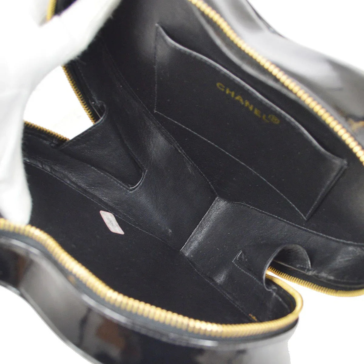 CHANEL * 1995 Black Patent Leather Heart vanity bag