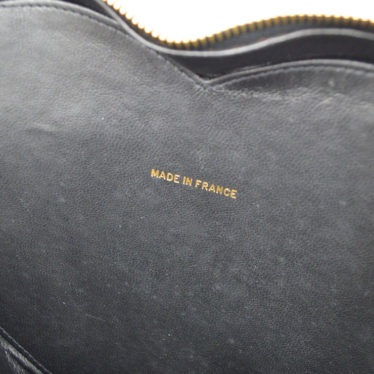 CHANEL * 1995 Black Patent Leather Heart vanity bag