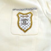 Chanel 2005象牙徽章补丁双排扣西装外套＃42