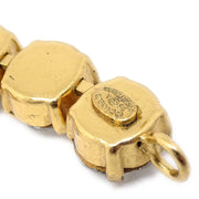 CHANEL Charm Rhinestone Gold Bracelet 95A