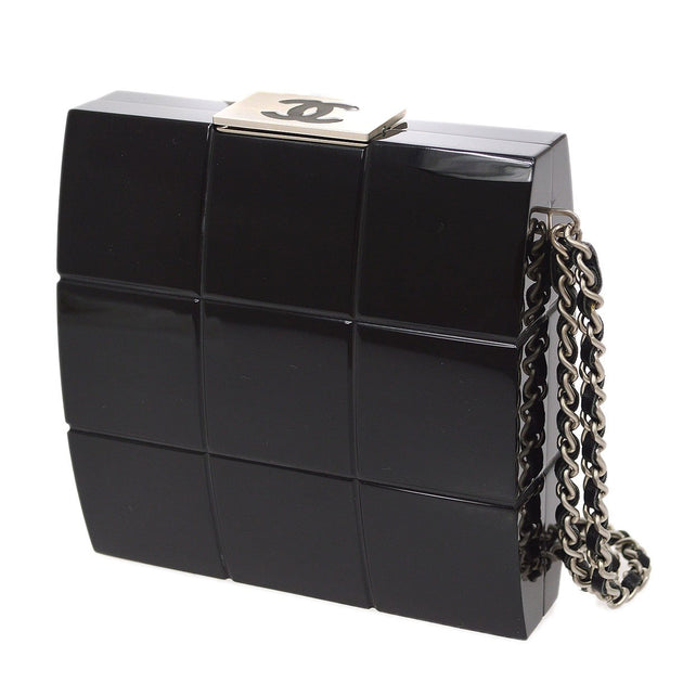 chanel lego bag black and white
