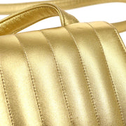 Chanel 1994-1996 Gold Lambskin Vertical Shoulder Bag