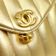 Chanel 1994-1996 Gold Lambskin Vertical Shoulder Bag